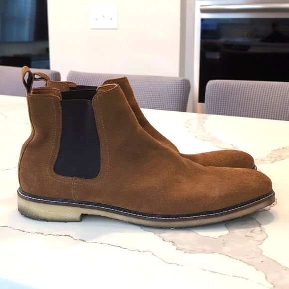 The Men's Store at Bloomingdale's Chelsea Boots Tan Suede Pull On Size 13 - Picture 1 of 9